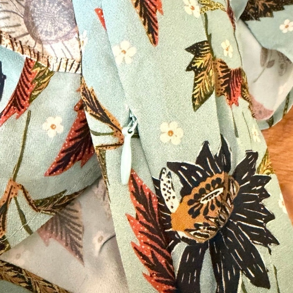 Spartina 449 Womens‎ XL Millie Ruffle Dress Floral Butterfly Boho Cottagecore - Picture 10 of 13